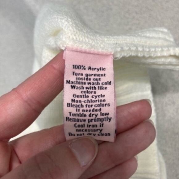 Juicy Couture Size Small Ivory with Pearl Embellished Mockneck Sweater - Picture 12 of 13